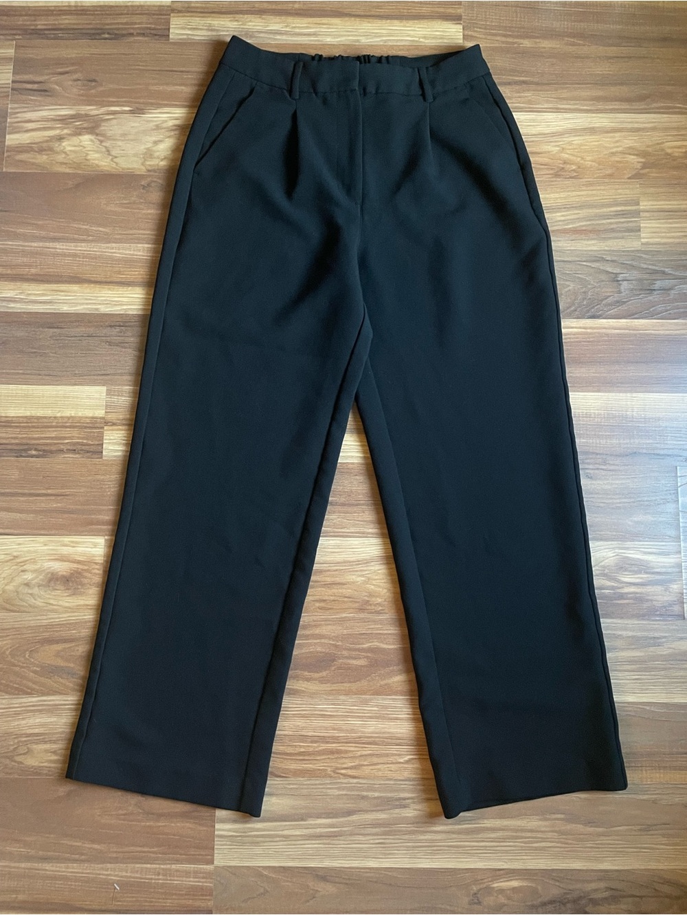 High-Waisted Taylor Wide-Leg Trouser Pants Black Workwear Women's Medium